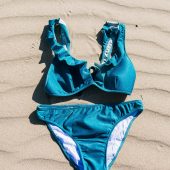 Bikini Marta, estampado lycra brillo verde (2022)