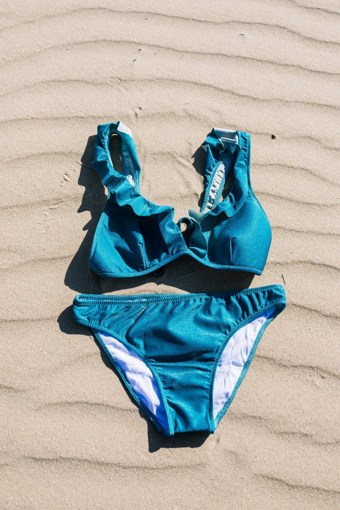 Bikini Marta, estampado lycra brillo verde (2022)