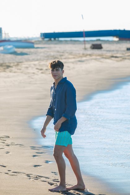 Modelo corto, estampado San Sebastián. Colección Drops by mom 2025